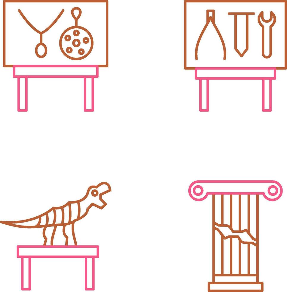 Jewel Exhibit and Tools Exhibit Icon vector