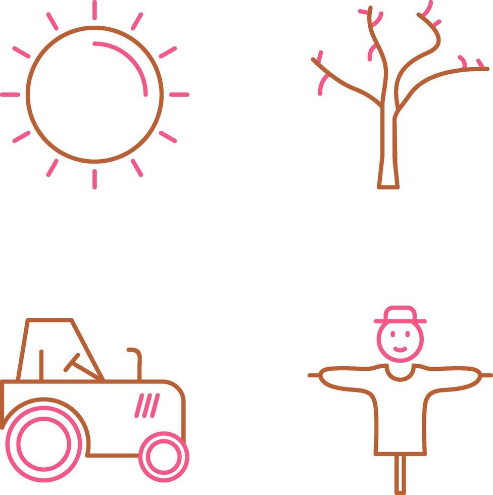Sun and Tree Icon vector