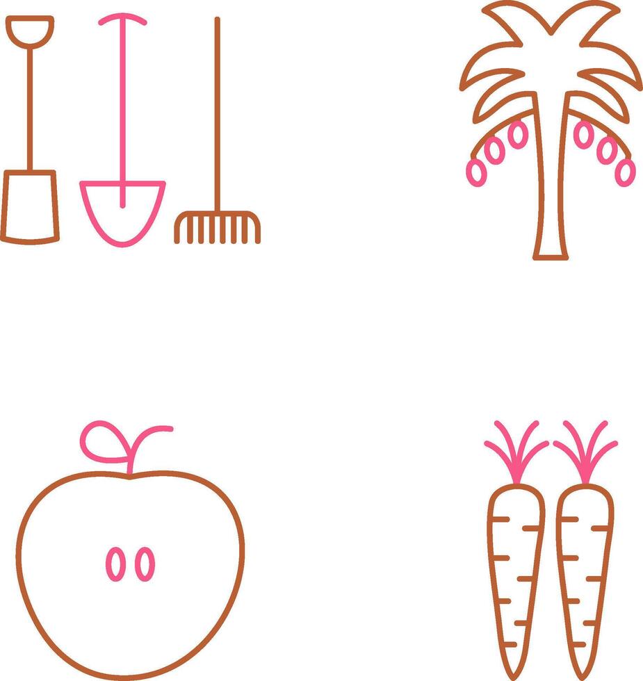 Gardening Tools and Palm tree Icon vector