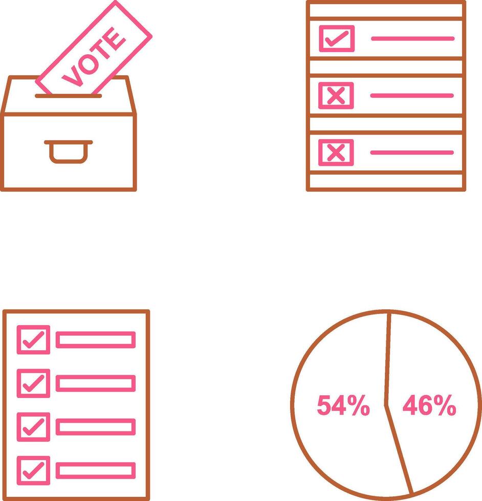 Casting Vote and Ballot Paper Icon vector