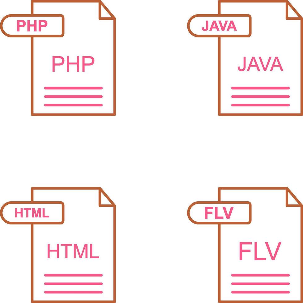 PHP and Java Icon vector