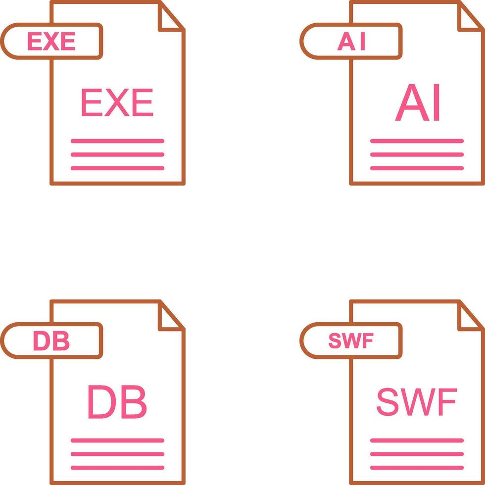 AI and EXE Icon vector