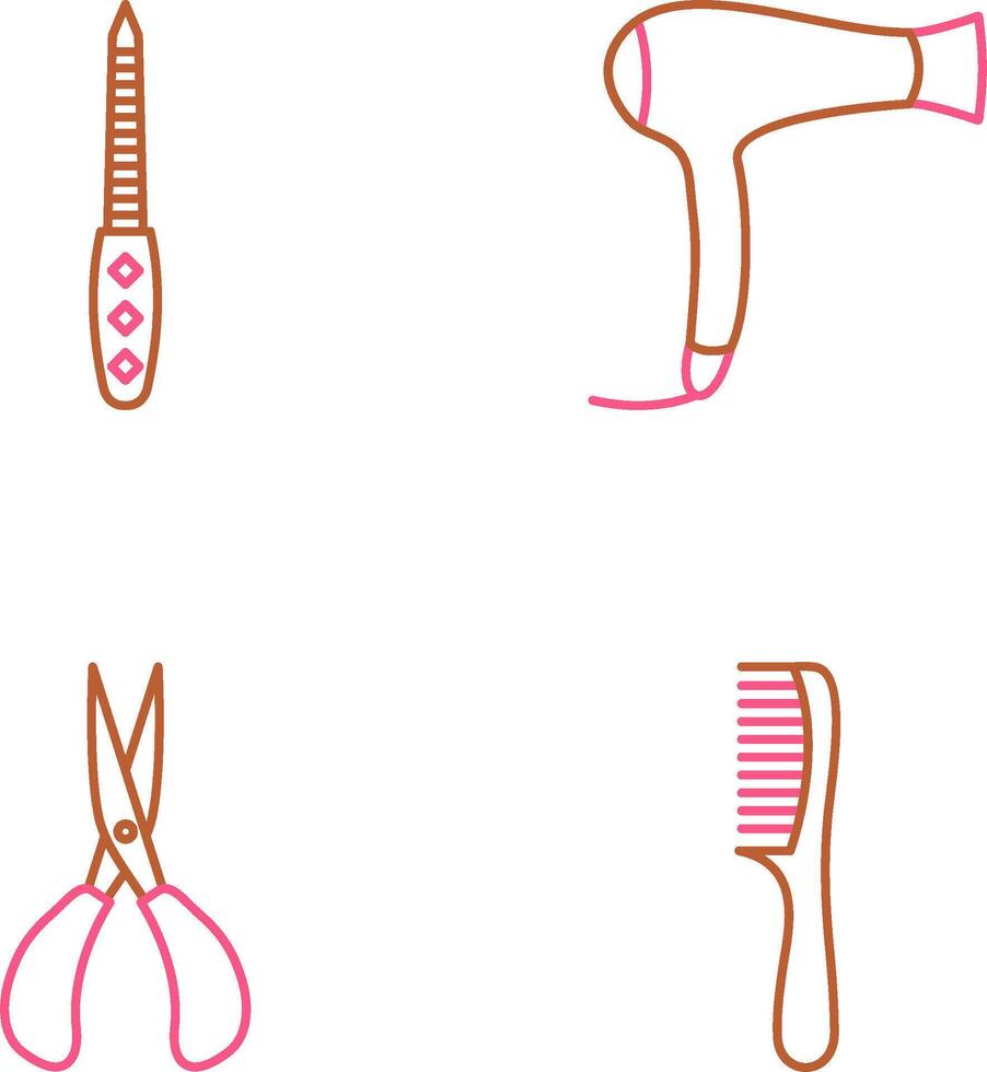 Nail File and Hair Dryer Icon vector