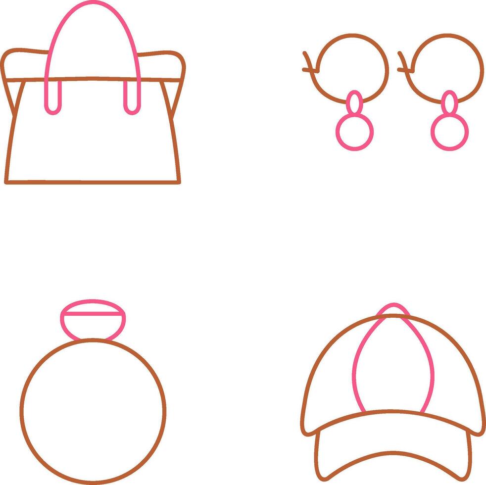 Bag and Earrings Icon vector