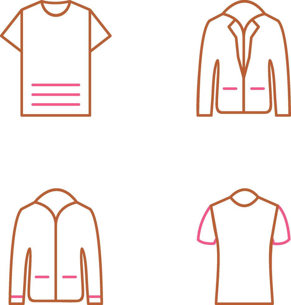 Plain T Shirt and Stylish Jacket Icon vector