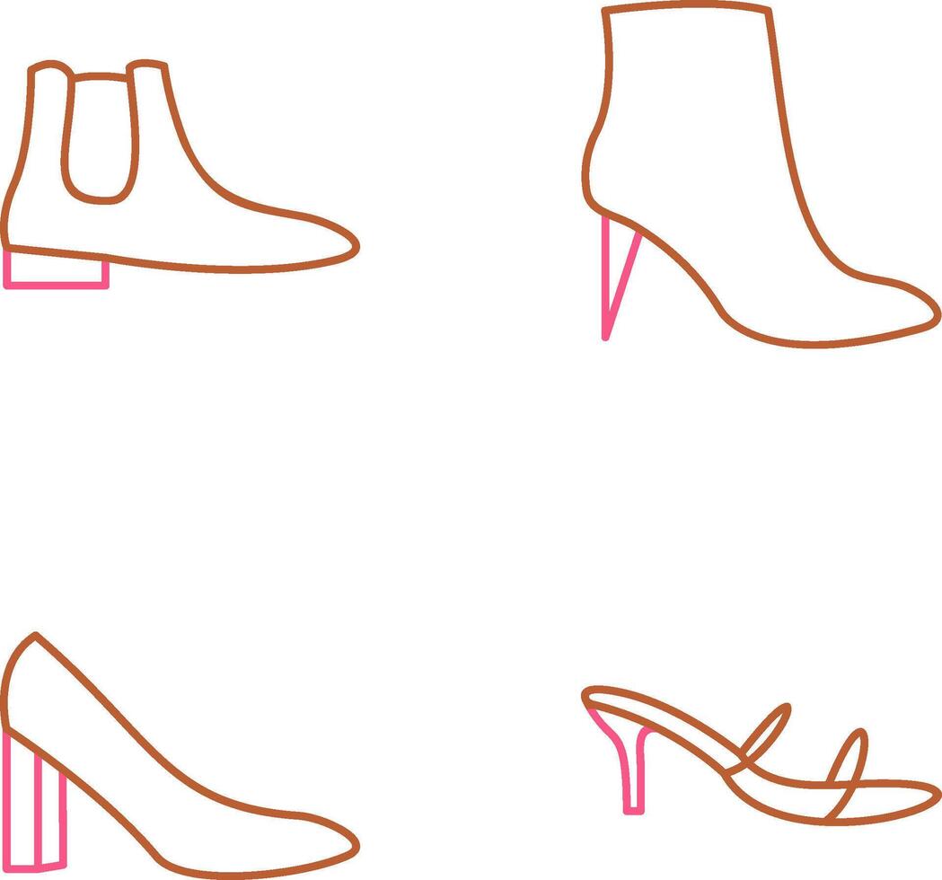 Men Boots and high heels Icon vector