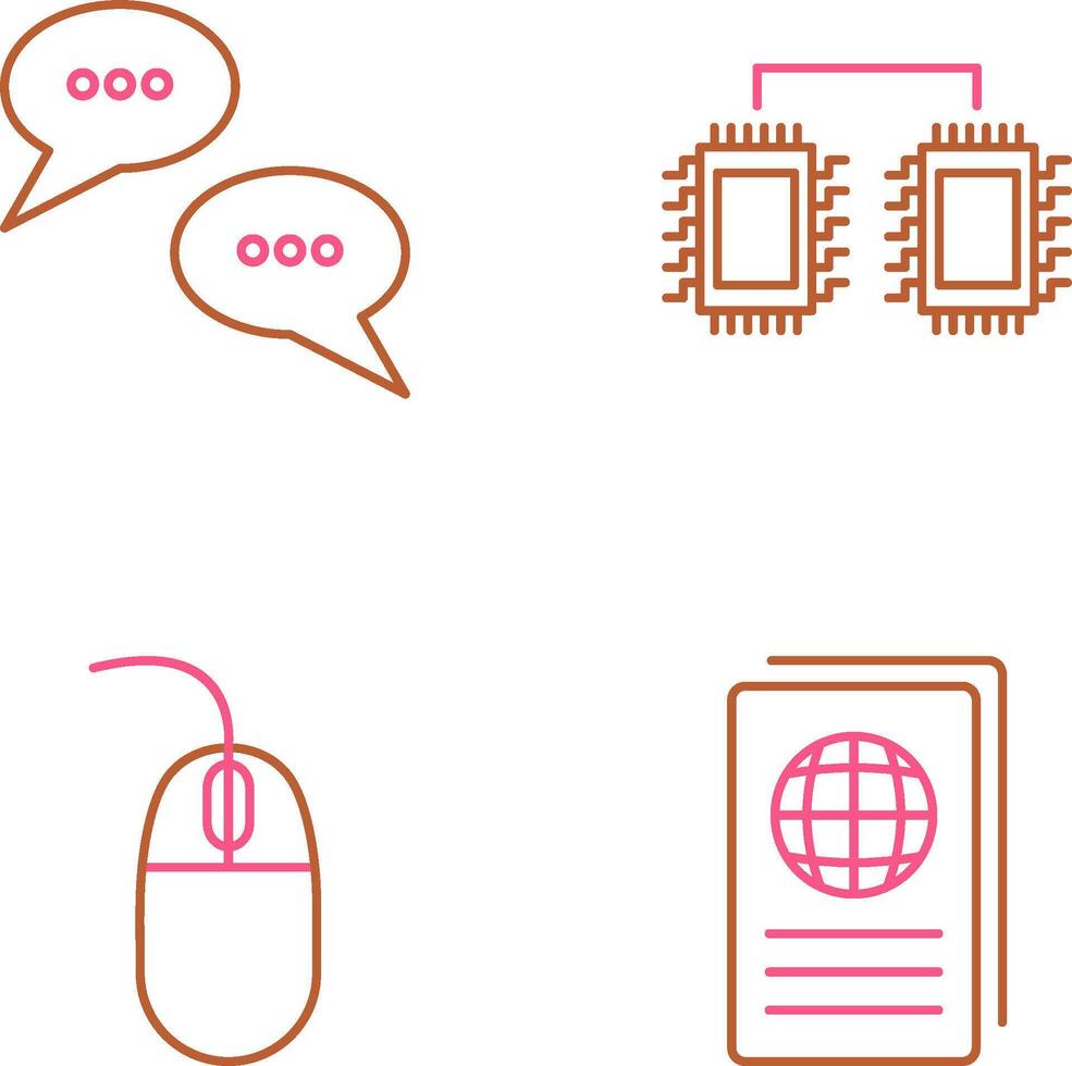 Conversation Bubbles and Processors Connected Icon vector