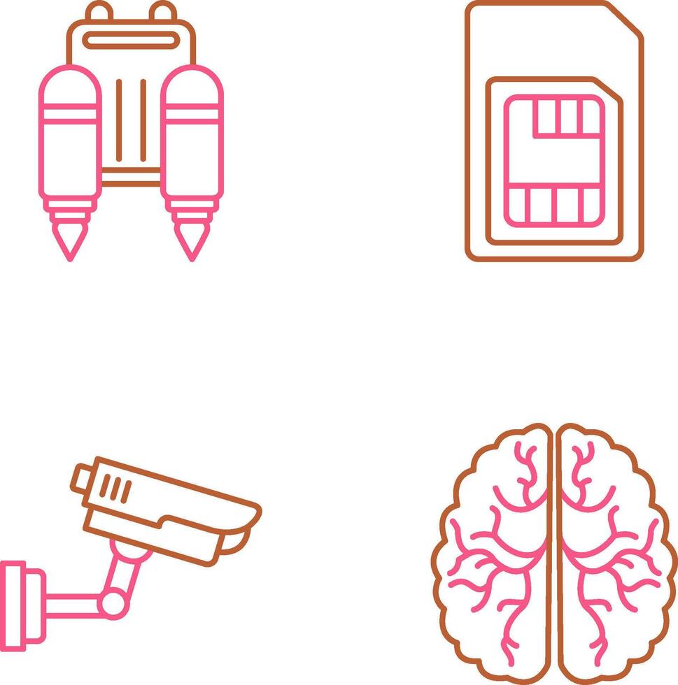 Jetpack and Sim Card Icon vector