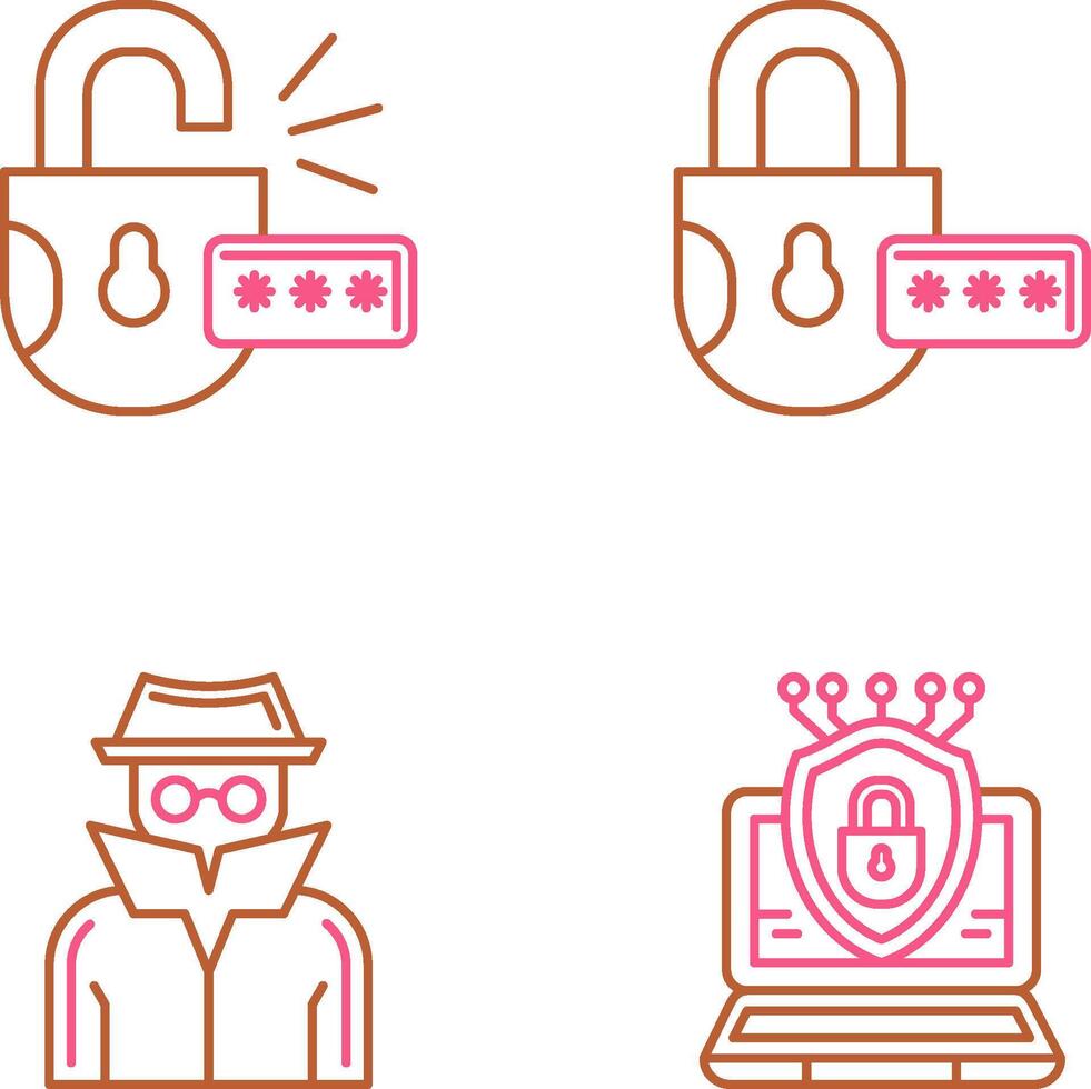Unlock and Protect Icon vector