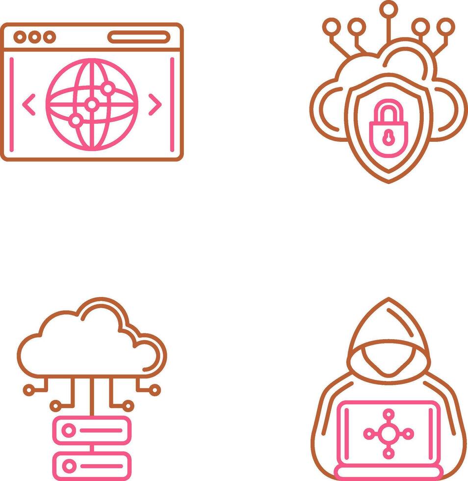 Cloud Security and Website Icon vector