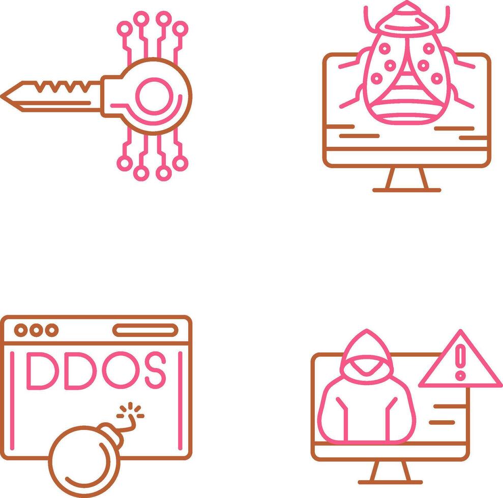 Key Code and Malware Icon vector