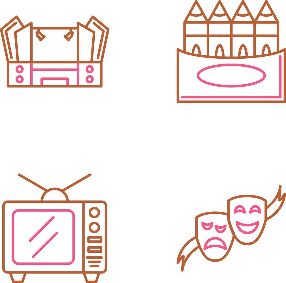 Stage and Crayons Icon vector