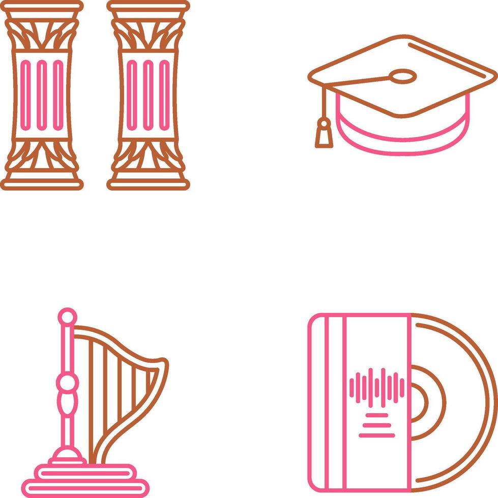 Column and Mortarboard Icon vector