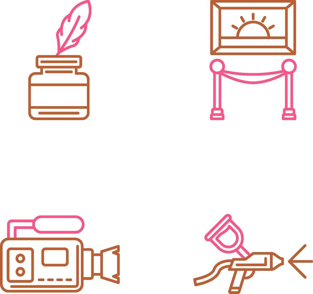 Inkwell and Exibit Icon vector