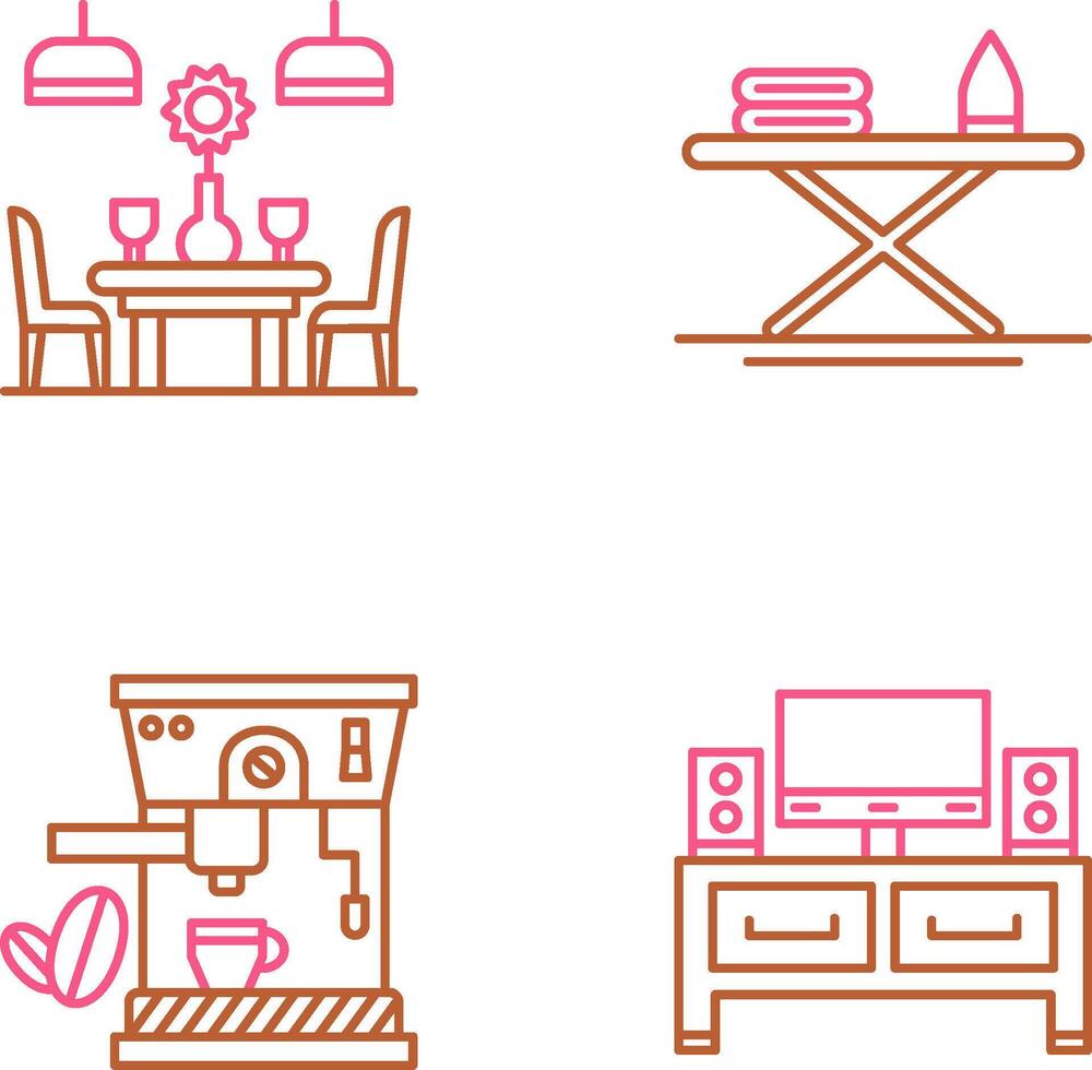 Iron Board and Table Icon vector