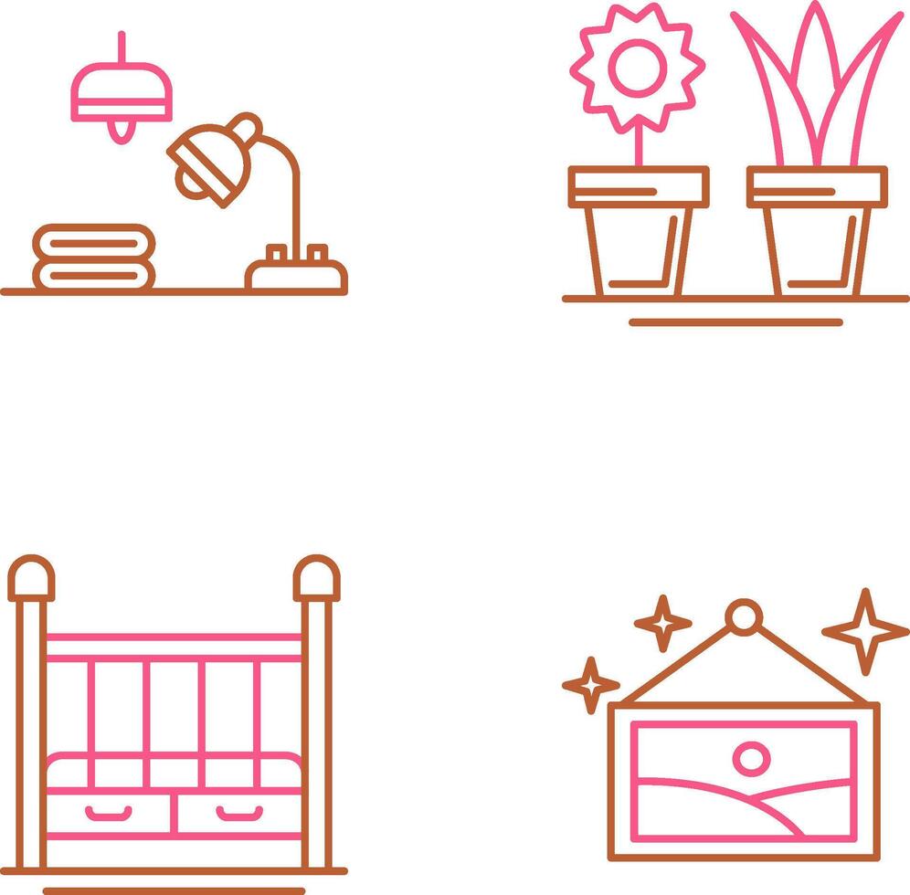 Lamps and House Plants Icon vector