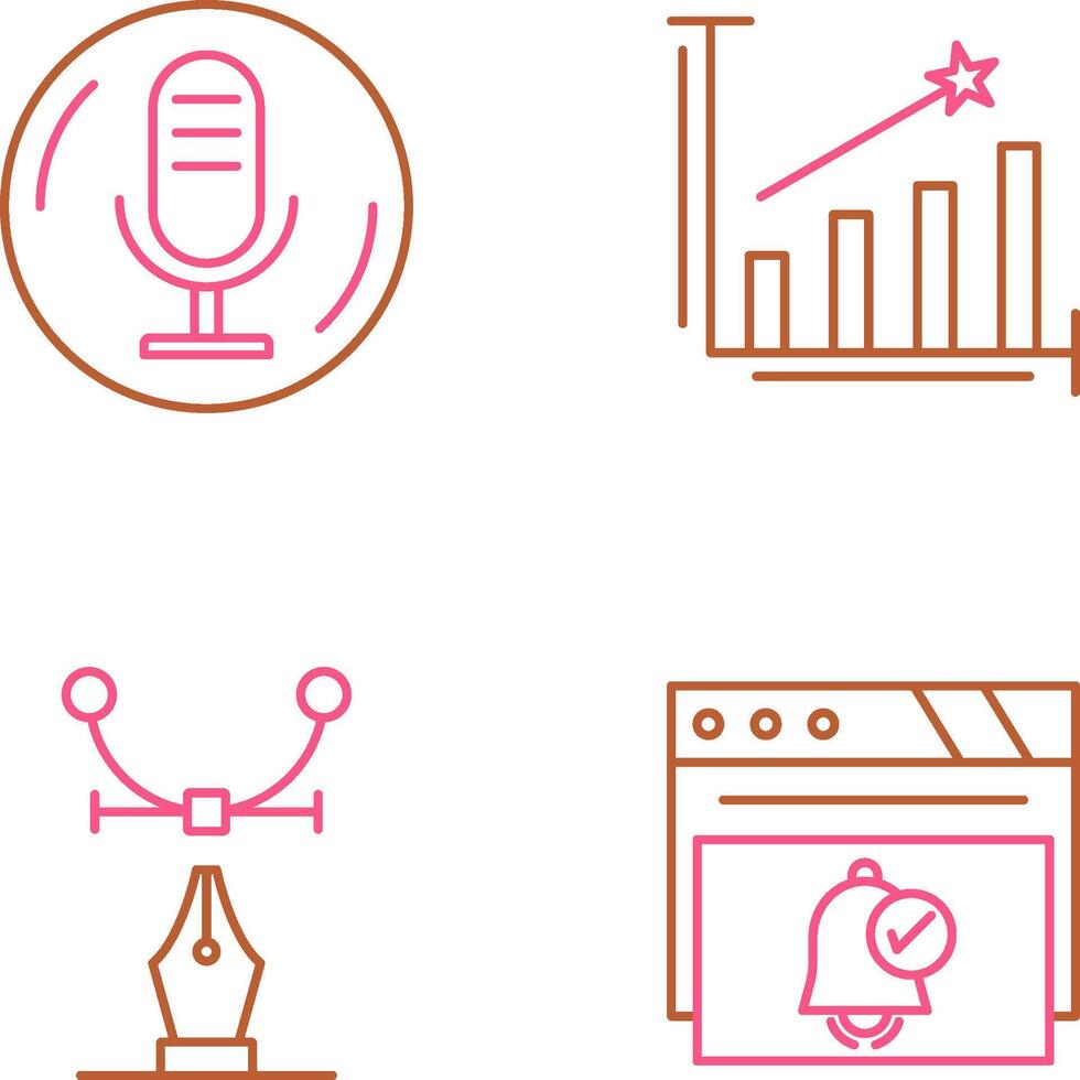 Microphone and Line Bars Icon vector