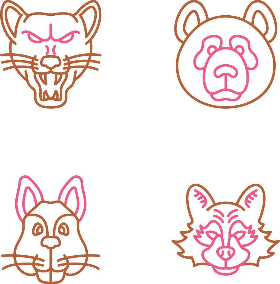 Wolf and Panda Icon vector
