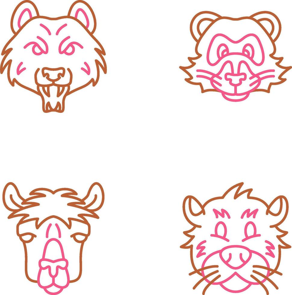 Bear and Ferret Icon vector