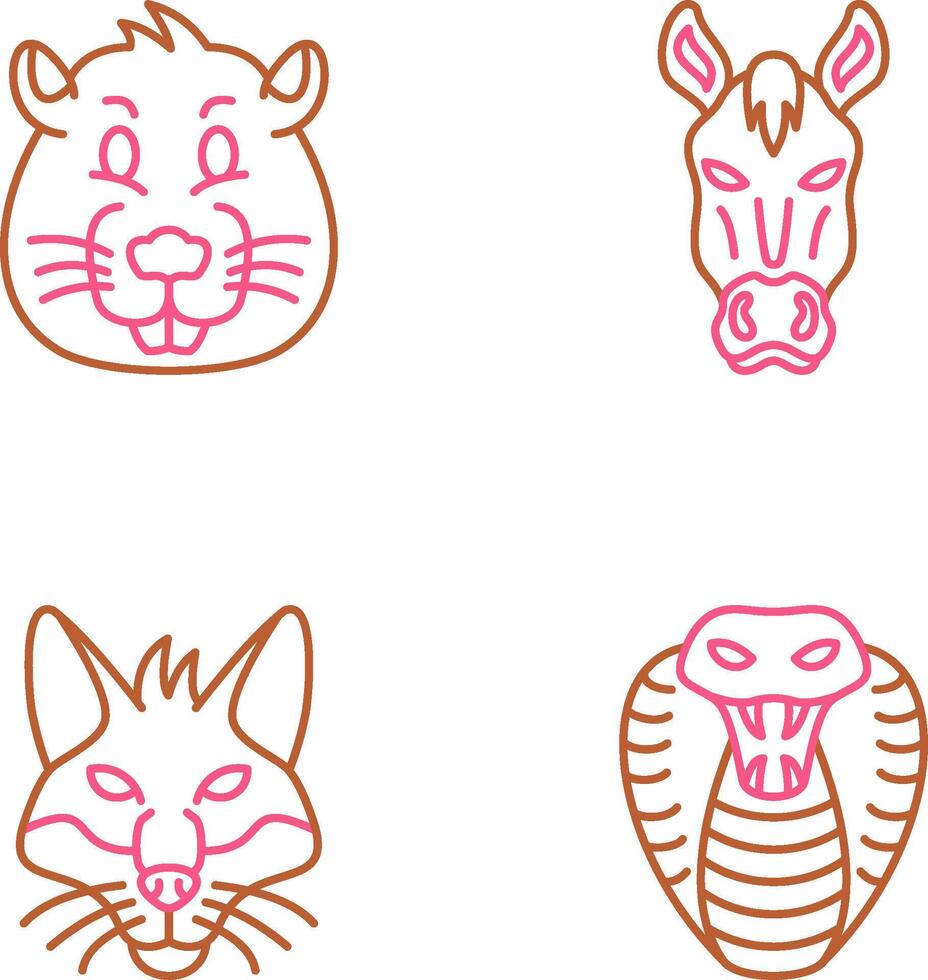 Beaver and Horse Icon vector