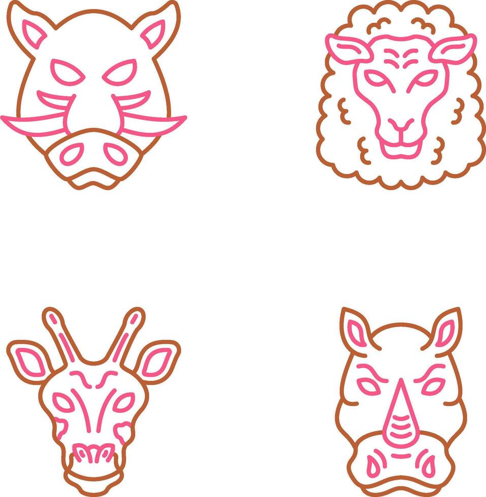 Sheep and Boar Icon vector