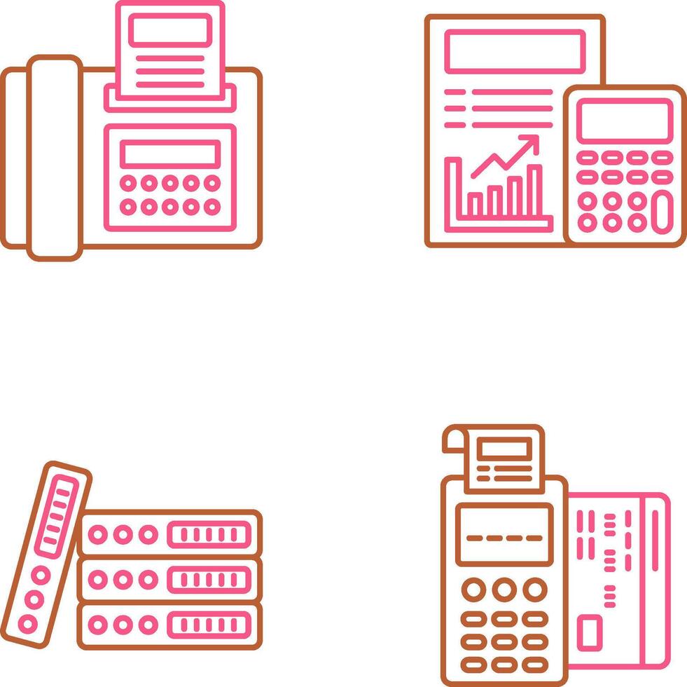 Fax and calculating Icon vector