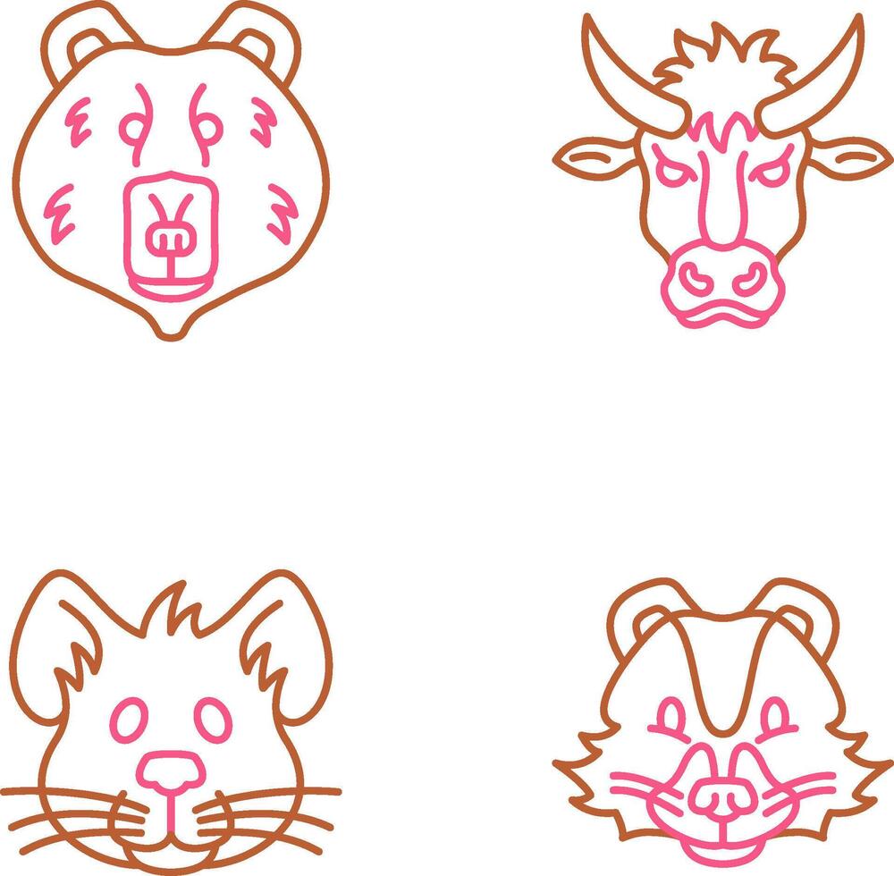 Polar Bear and Bison Icon vector