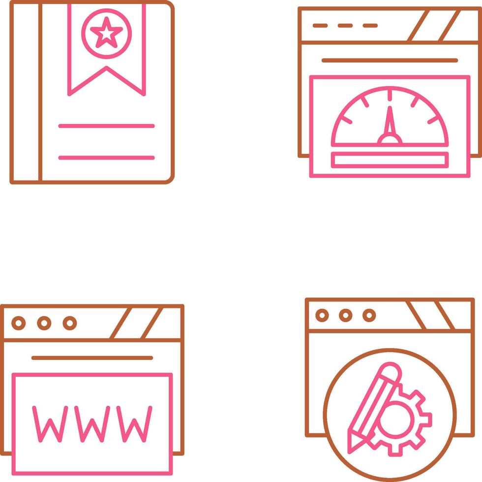Bookmark and Speedometer Icon vector