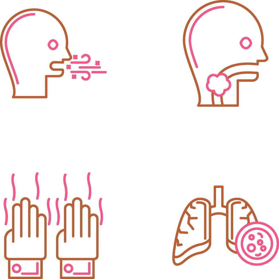 Bad Breath and Throat Cancer Icon vector
