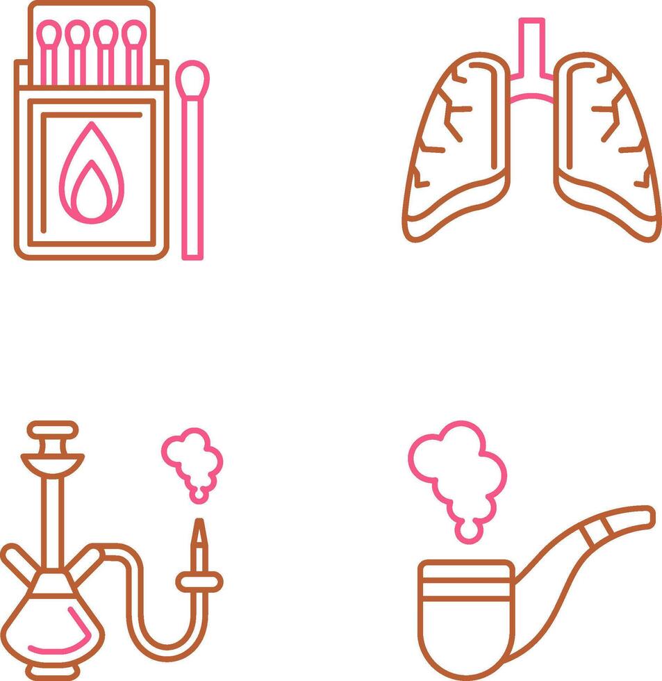Match Box and Lungs Icon vector