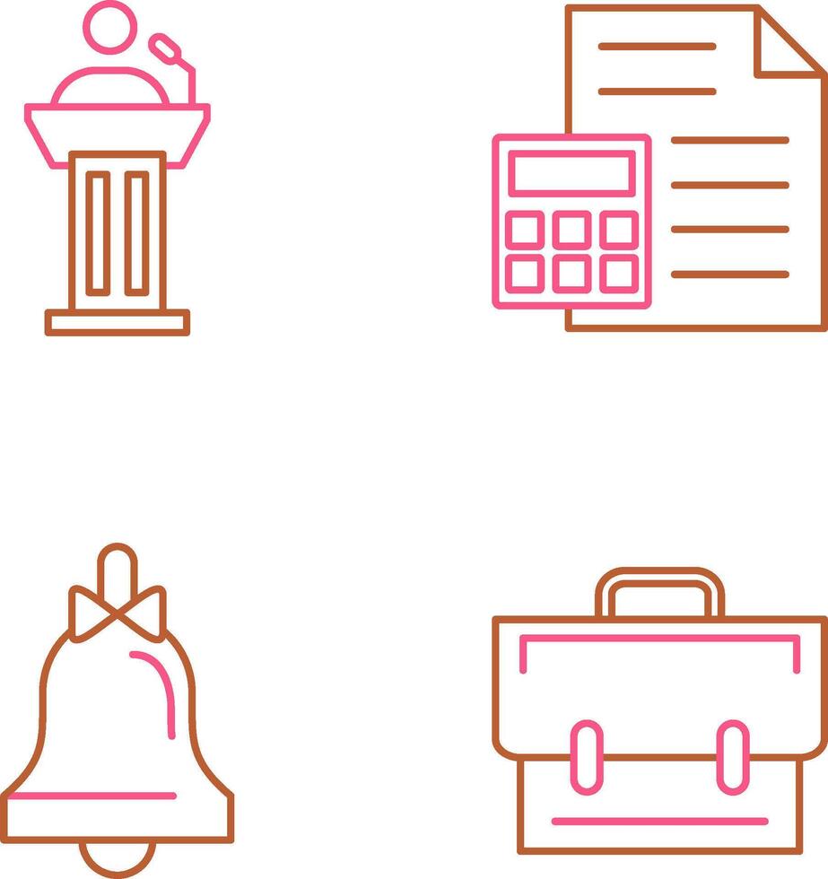 Podium and CalculatorSnack and Money Icon vector