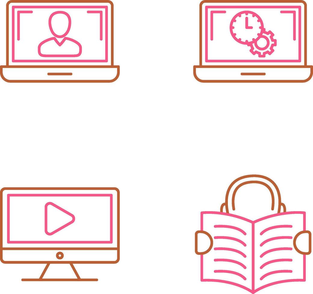Flex Time and Online Lesson Icon vector