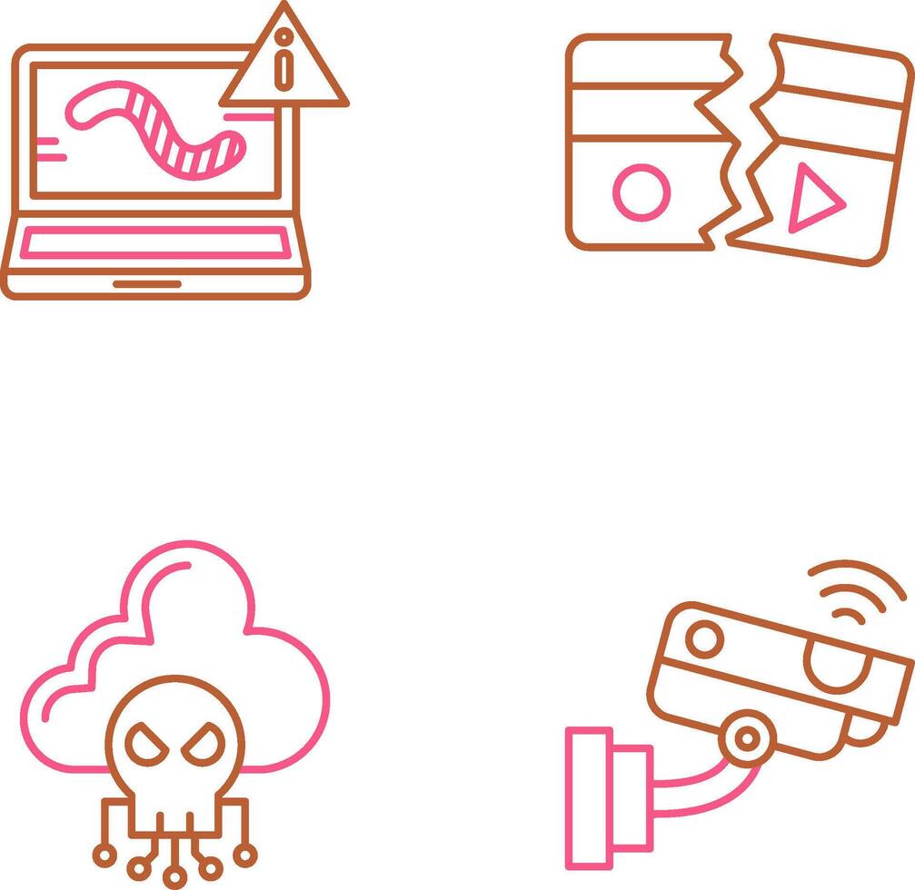 Worm and Broken Icon vector