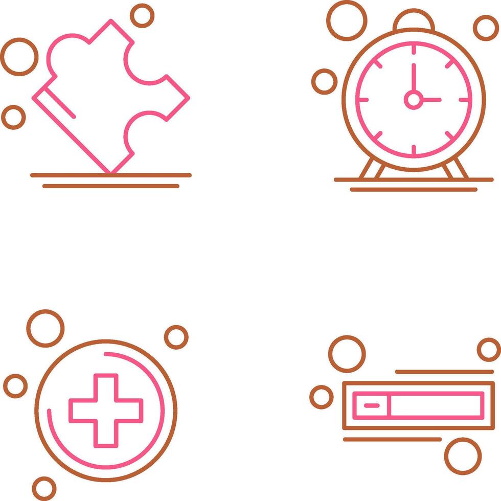 Puzzle and Stop Watch Icon vector