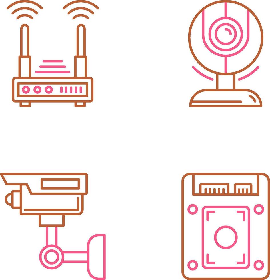 Router and Web Cam Icon vector