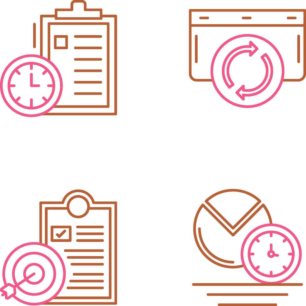 Time Management and Refresh Icon vector