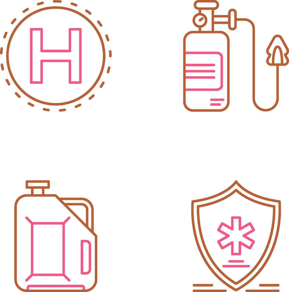 Helipad and Oxygen Icon vector