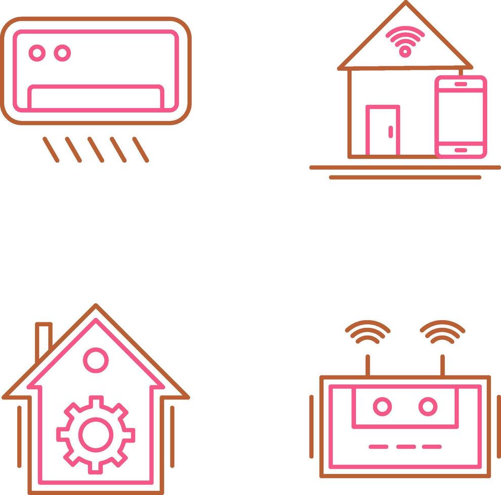 Air Conditioner and Home Automation Icon vector