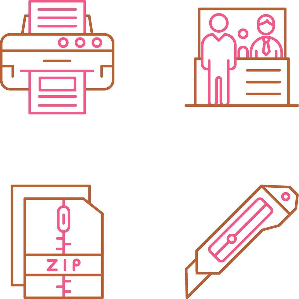 Printer and Cash Deposit Icon vector