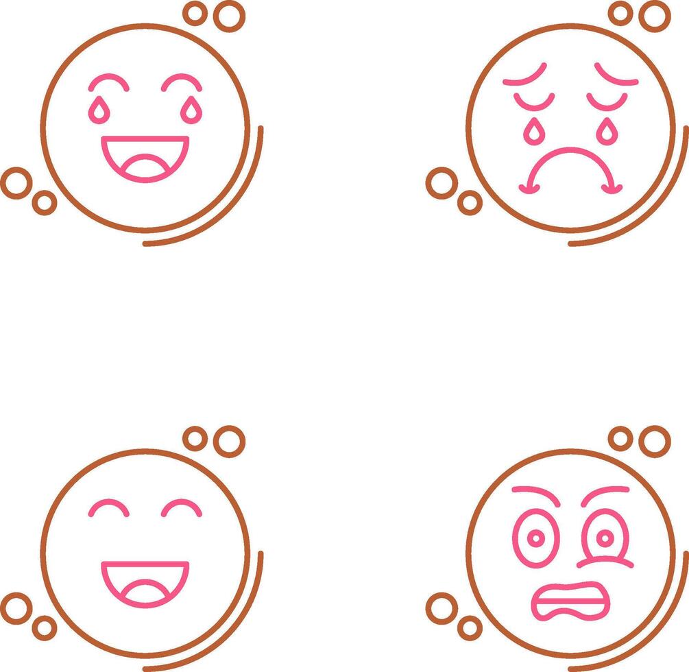 Loughing and Unhappy Icon vector