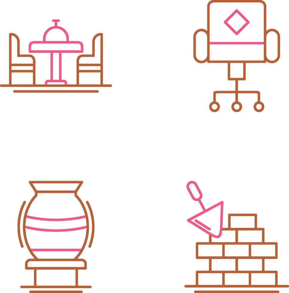 Chair and Dinning Table Icon vector