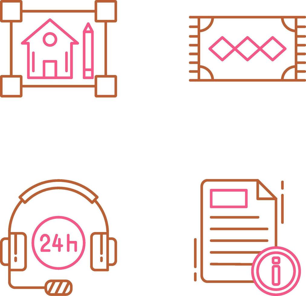 blueprint and rug Icon vector