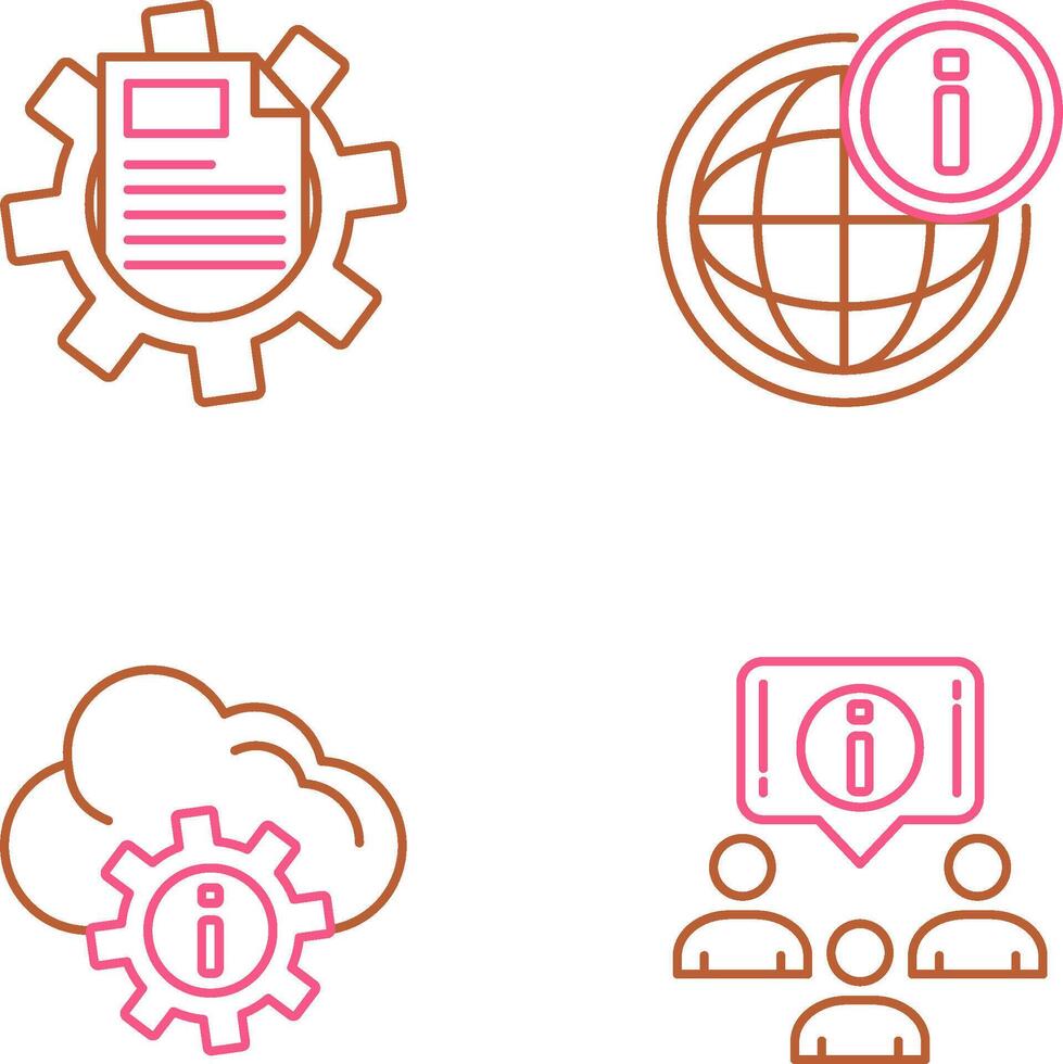 cogwheel and world Icon vector