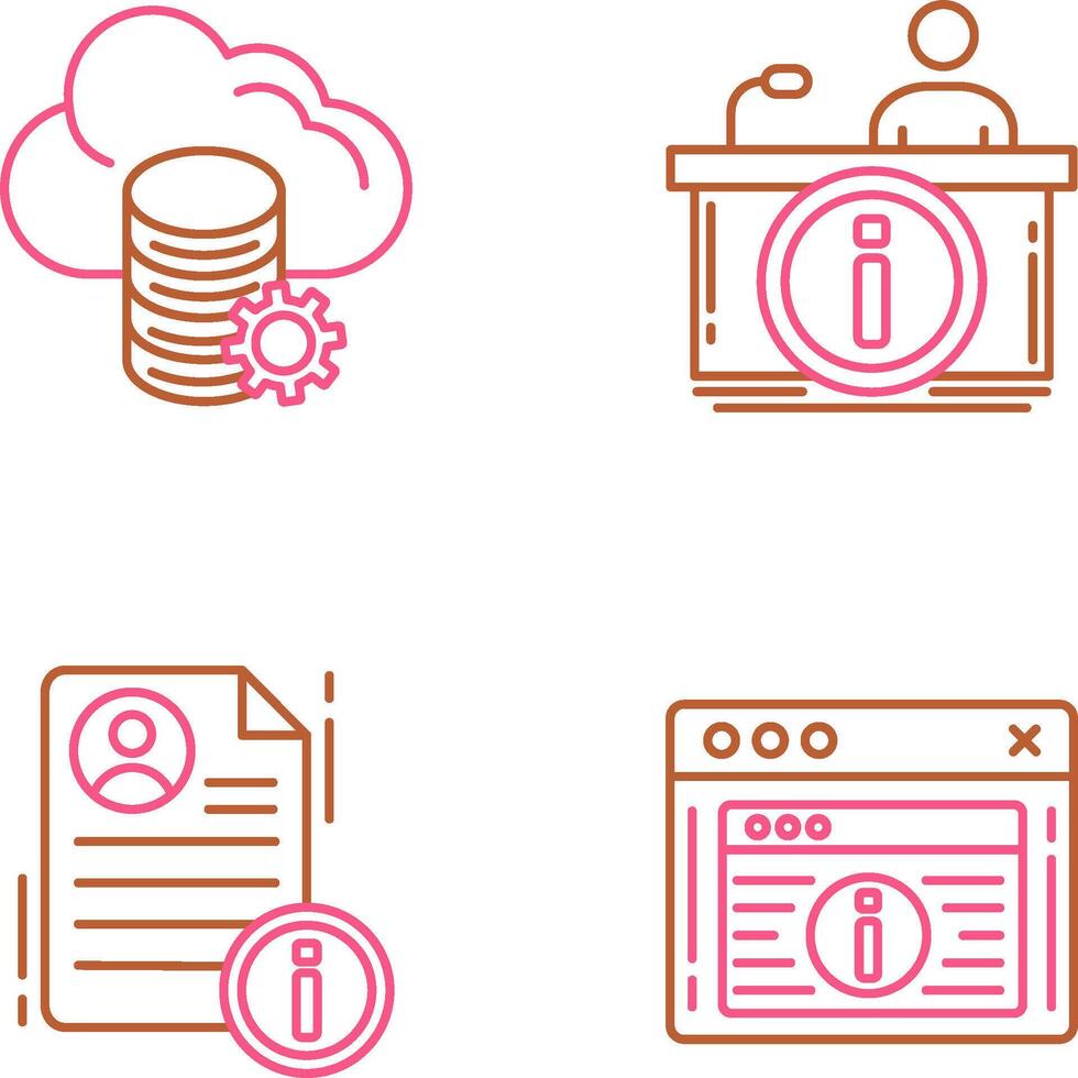 cloud data and information desk Icon vector