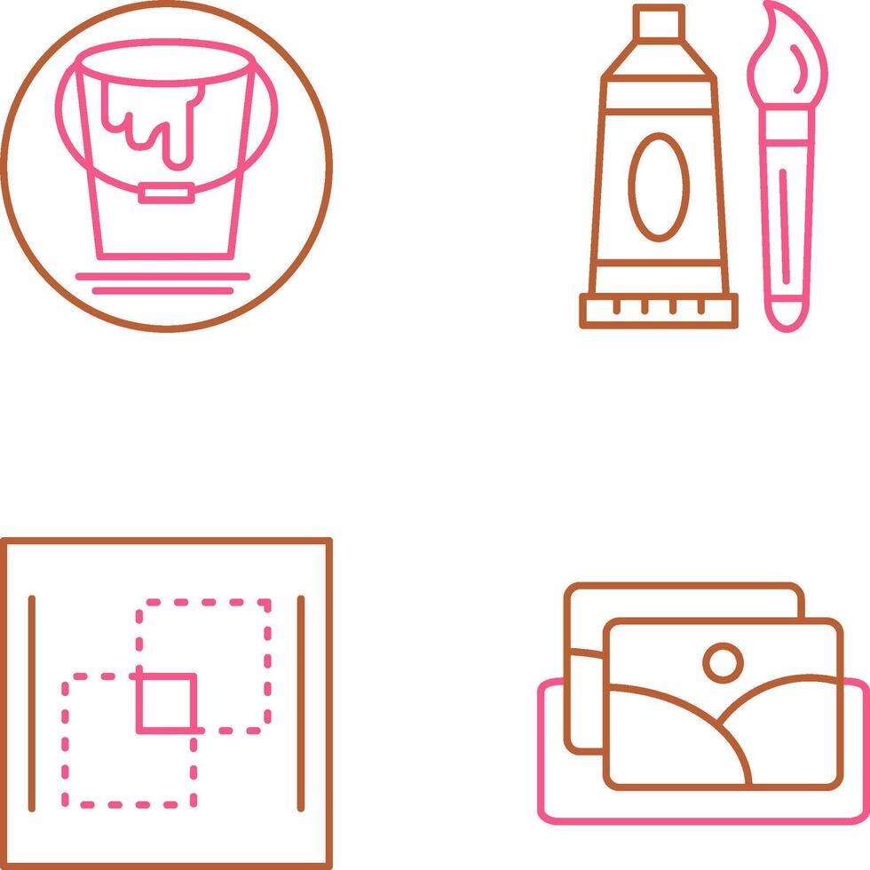 paint bucket and oil paint Icon vector