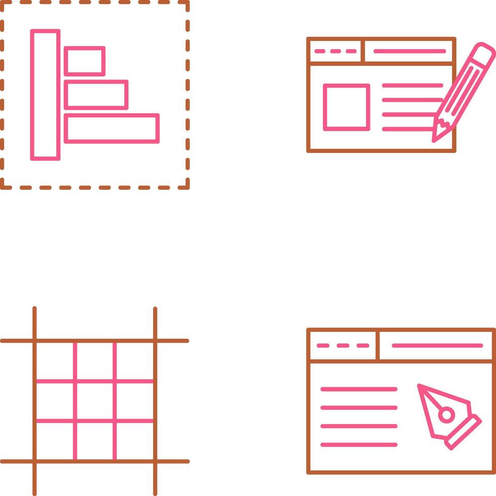 Object Alignment and Web Page Icon vector
