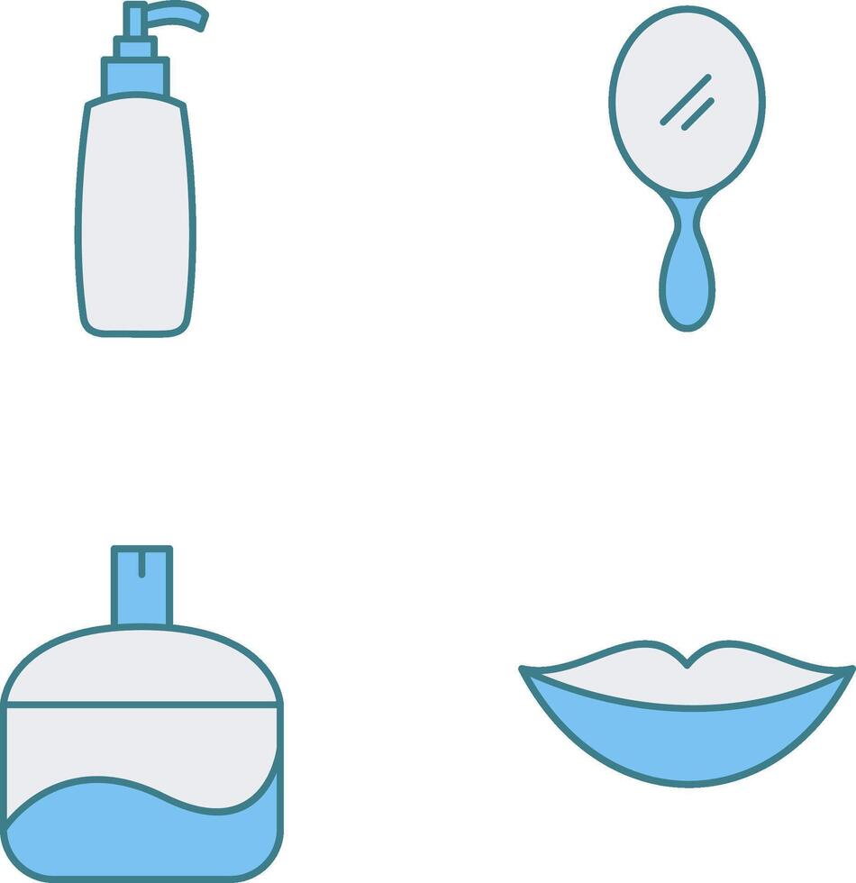 cosmético producto y espejo icono vector