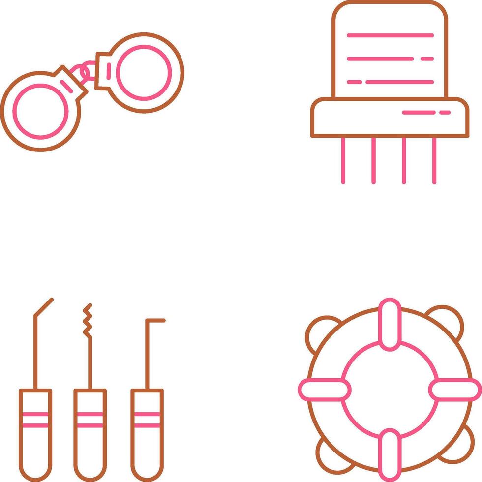 Handcuffs and Paper Shredder Icon vector