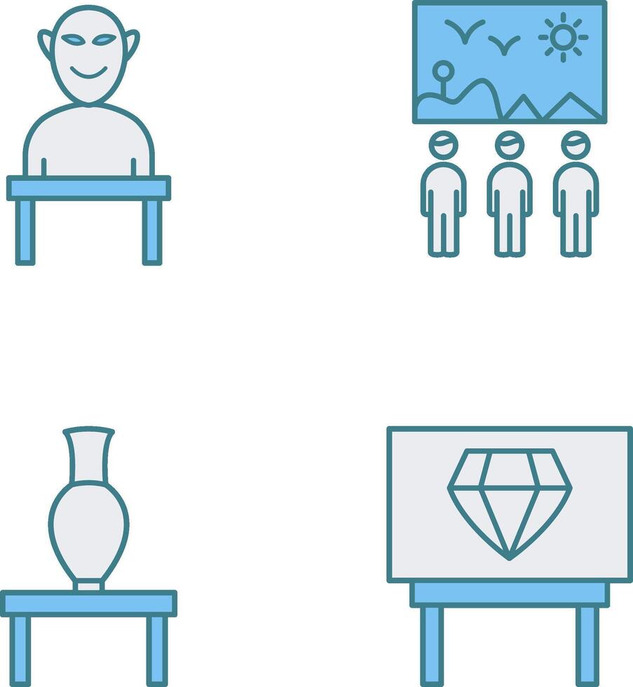 Human Sculpture and Viewing Icon vector