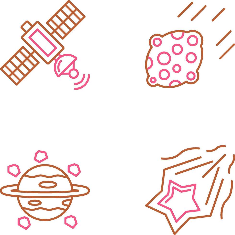 satelite and asteroid Icon vector